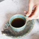 梅里窯 デミタスカップ & ソーサー 碧緑唐津【大谷焼】