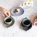 梅里窯 デミタスカップ & ソーサー 碧緑唐津【大谷焼】