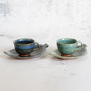 RURI KARATSU & HEKIRYOKU KARATSU [DEMITASSE CUP & SAUCER 2 PIECES SET], Otani Ware