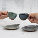 RURI KARATSU & HEKIRYOKU KARATSU [DEMITASSE CUP & SAUCER 2 PIECES SET], Otani Ware