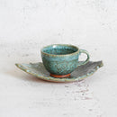 RURI KARATSU & HEKIRYOKU KARATSU [DEMITASSE CUP & SAUCER 2 PIECES SET], Otani Ware
