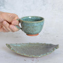 RURI KARATSU & HEKIRYOKU KARATSU [DEMITASSE CUP & SAUCER 2 PIECES SET], Otani Ware