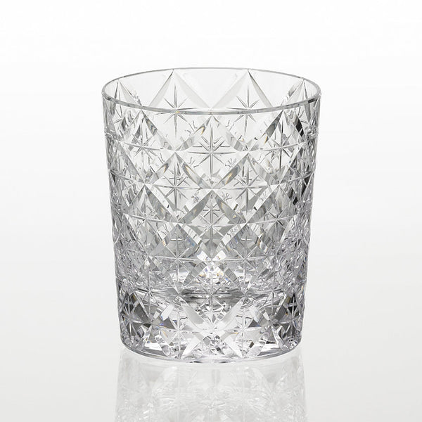 WHISKEY GLASS CIRCLE MESH by Satoshi Nabetani, Master of Traditional Crafts, Rocks Glass, Edo Kiriko, Kagami Crystal