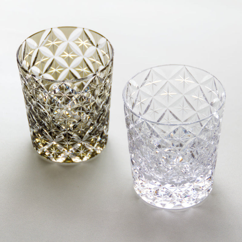 WHISKEY GLASS CIRCLE MESH by Satoshi Nabetani, Master of Traditional Crafts, Rocks Glass, Edo Kiriko, Kagami Crystal