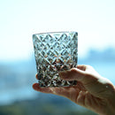 WHISKEY GLASS CIRCLE MESH BLACK by Satoshi Nabetani, Master of Traditional Crafts, Rocks Glass, Edo Kiriko, Kagami Crystal