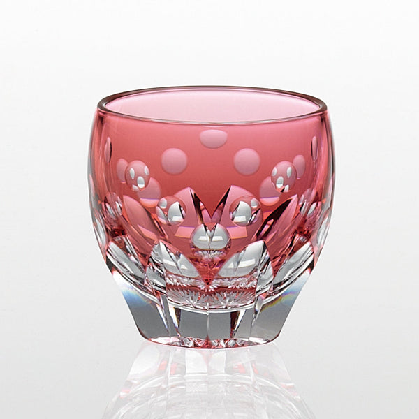 SAKE CUP CHERRY by Satoshi Nabetani, Master of Traditional Crafts, Sake glass, Edo Kiriko, Kagami Crystal
