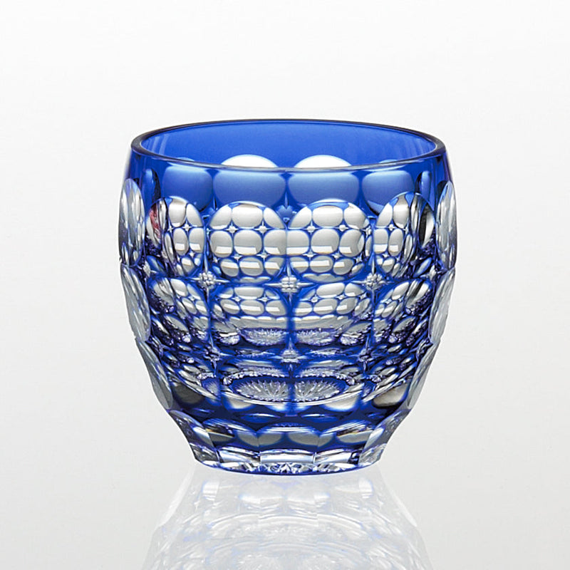 SAKE CUP HYDRANGEA by Satoshi Nabetani, Master of Traditional Crafts, Sake glass, Edo Kiriko, Kagami Crystal