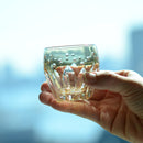 SAKE CUP SUNFLOWER by Satoshi Nabetani, Master of Traditional Crafts, Sake glass, Edo Kiriko, Kagami Crystal