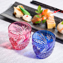 PAIR OF SAKE CUPS SEIBO (STARRY SKY), Sake glass, Edo Kiriko, Kagami Crystal