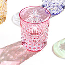 PAIR OF WHISKEY GLASSES DRAPE & TETRAGONAL BASKET WEAVE, Rocks Glass, Edo Kiriko, Kagami Crystal