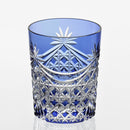 PAIR OF WHISKEY GLASSES DRAPE & TETRAGONAL BASKET WEAVE, Rocks Glass, Edo Kiriko, Kagami Crystal
