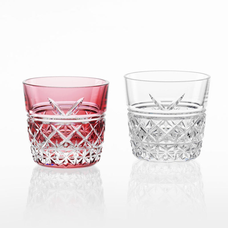PAIR OF SAKE CUPS YUI, Sake glass, Edo Kiriko, Kagami Crystal