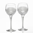 PAIR OF WINE GLASSES HAGOROMO, Edo Kiriko, Kagami Crystal