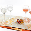 PAIR OF WINE GLASSES HAGOROMO, Edo Kiriko, Kagami Crystal