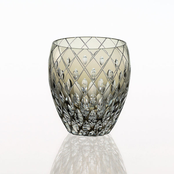 SHOCHU ROCKS GLASS by Hideki Shinozaki, Master of Traditional Crafts, Rocks Glass, Edo Kiriko, Kagami Crystal