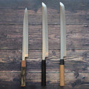 GOH UMANOSUKE YOSHIHIRO SHIRAJI STEEL WATER-GRILLED HONYAKI TIP MARU OCTOPUS KNIFE 330MM MIRROR SURFACE WAVE FLOATING 1ST PLACE OCTAGONAL PATTERN, Sakai Knives