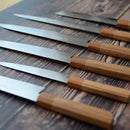 COBALT STAINLESS INTERRUPT 69 LAYER DAMASCUS BEEF SWORD 240MM OAK OCTAGONAL PATTERN -KAKISHIBU FINISH-, Sakai Knives