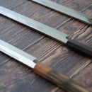 GOH UMANOSUKE YOSHIHIRO SHIRAJI STEEL WATER-GRILLED HONYAKI TIP MARU OCTOPUS KNIFE 330MM MIRROR SURFACE WAVE FLOATING 1ST PLACE OCTAGONAL PATTERN, Sakai Knives