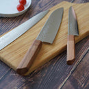 COBALT STAINLESS INTERRUPT 69 LAYER DAMASCUS PETTY KNIFE 150MM OAK OCTAGONAL PATTERN -KAKISHIBU FINISH-, Sakai Knives