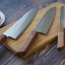 COBALT STAINLESS INTERRUPT 69 LAYER DAMASCUS PETTY KNIFE 150MM OAK OCTAGONAL PATTERN -KAKISHIBU FINISH-, Sakai Knives